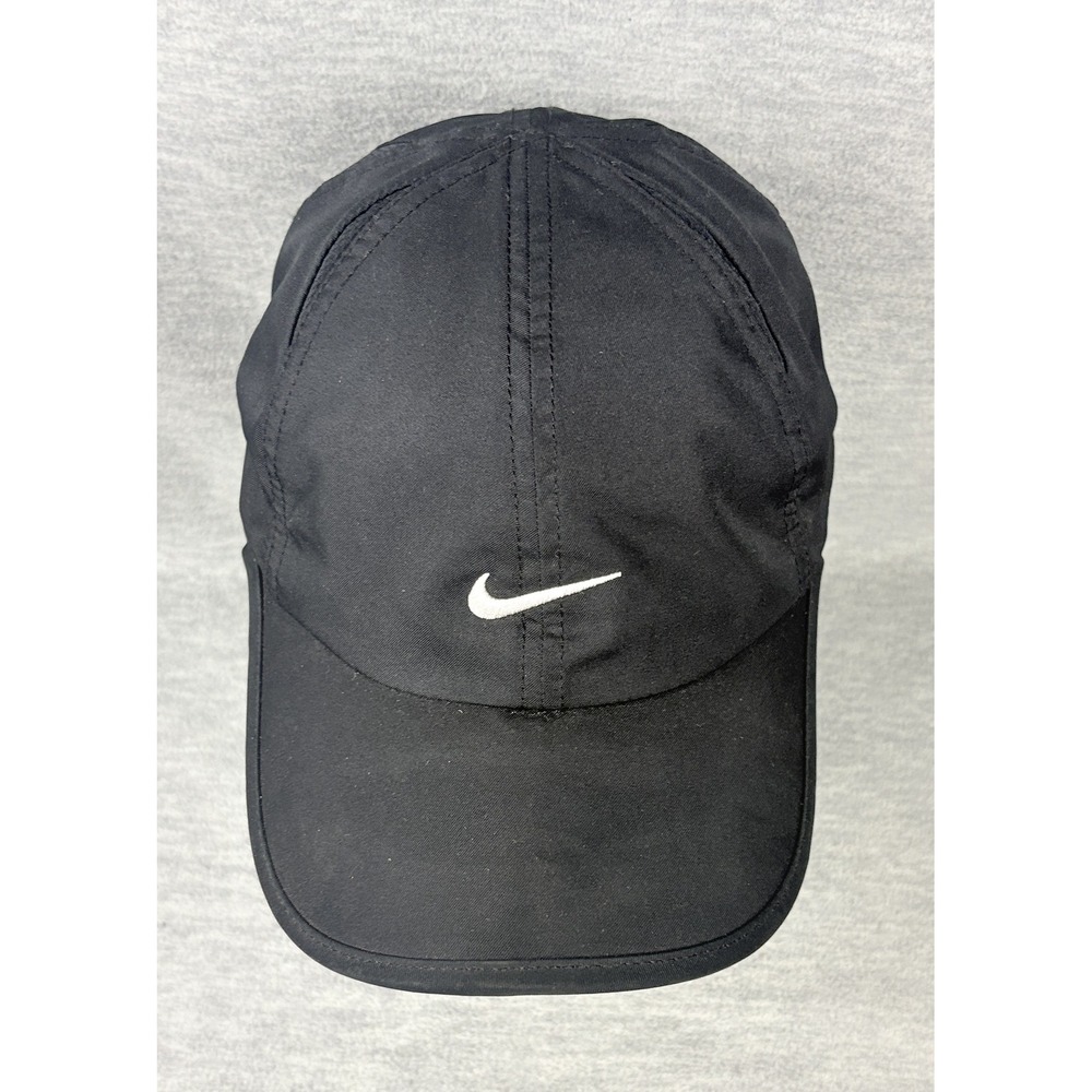 Nike Featherlight Dri-FIT Running Hat Mens Black Lightweight Swoosh - Picture 2 of 9